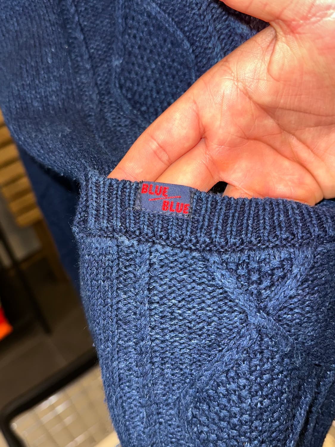 Blue Blue Japan indigo cable pocket knit 상품이미지8