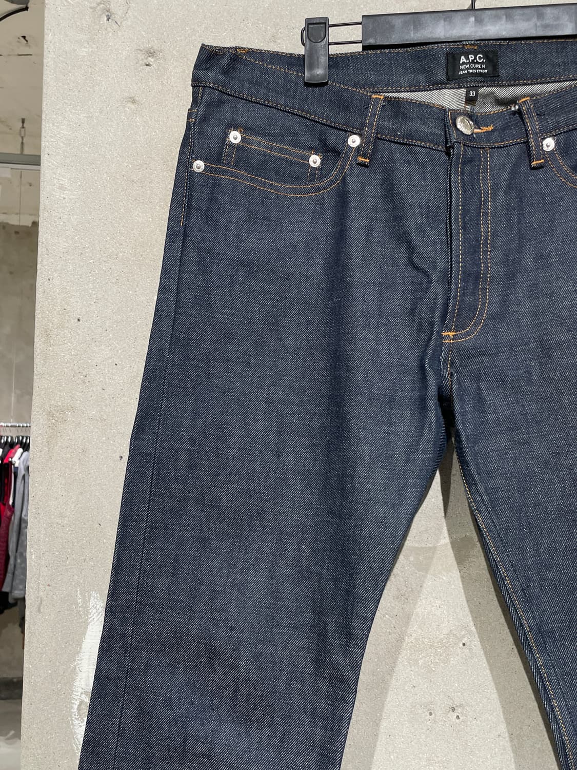 아페쎄 진청 버튼 플라이 생지 데님 팬츠 상품이미지2