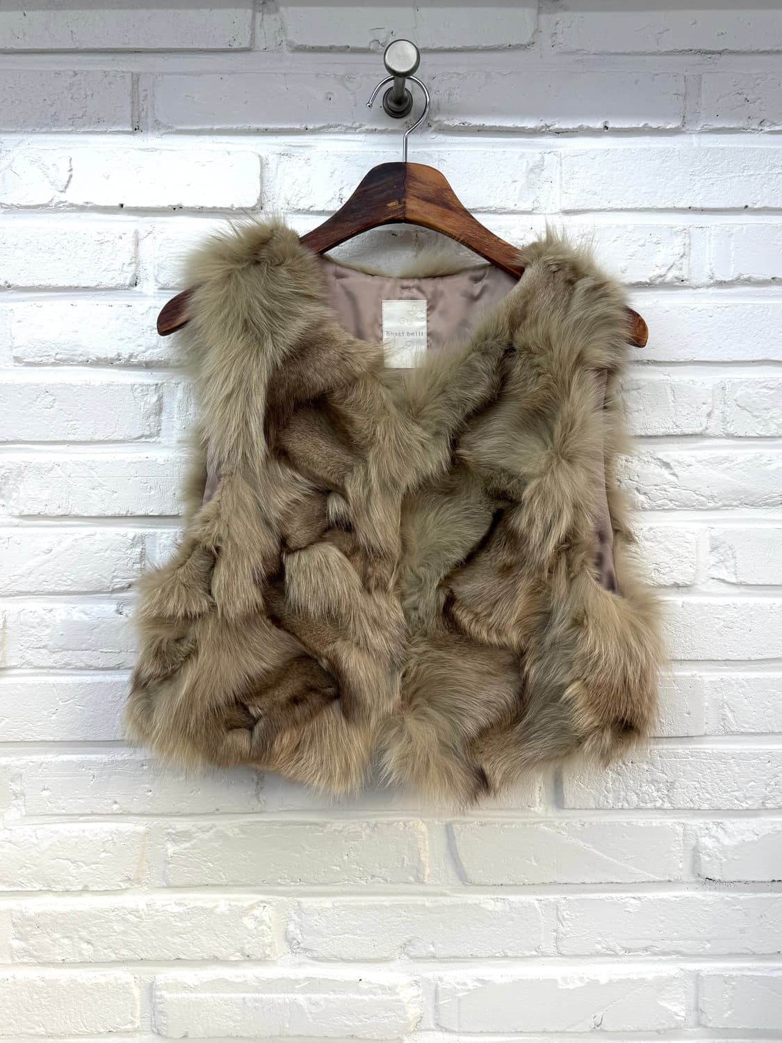 베이지 폭스 퍼 베스트  상품이미지3