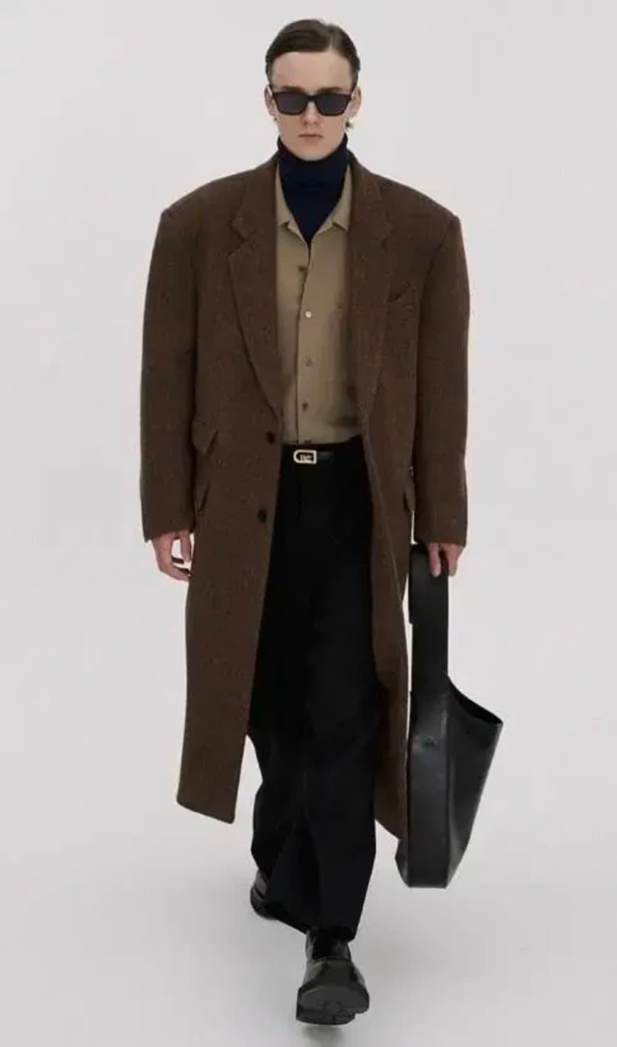 [L] 렉토 베를린 펠트 오버사이즈 싱글 코트 브라운 상품이미지5