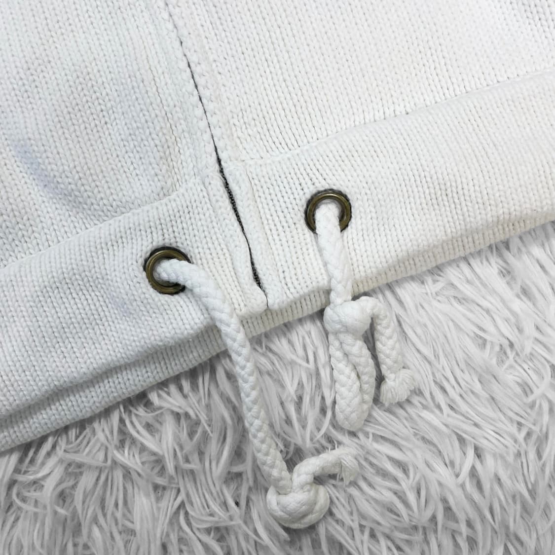 폴로 랄프로렌 포니 로고 니트 후드집업 화이트 상품이미지4