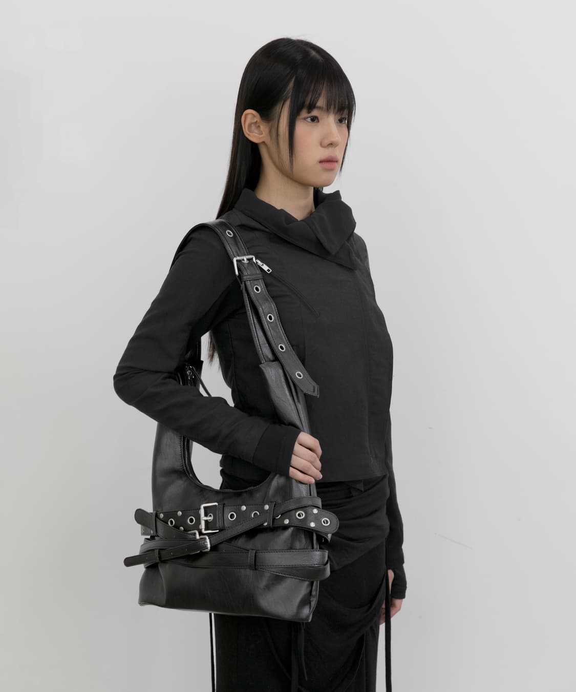 플레어업 3 레이어드 벨트 백 블랙 상품이미지1