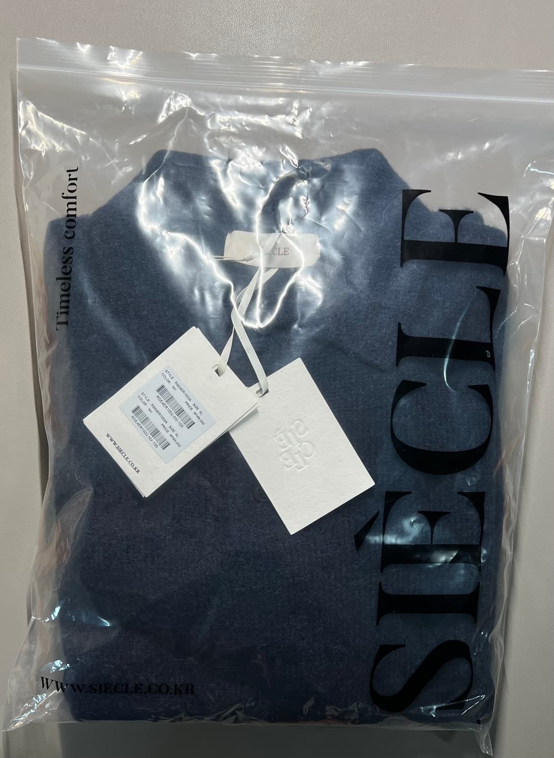 시에클 알파카 폴로 니트 네이비 XL 새상품 판매 정가 16.9만  상품이미지5