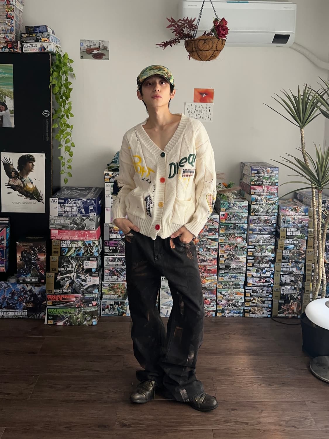 컬러 디테일드 패치워크 카디건 상품이미지3