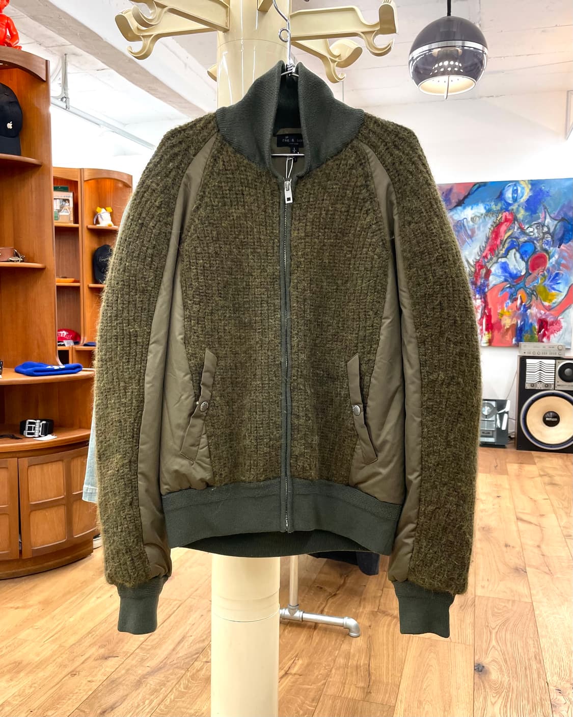 [S] 랙앤본 니트 봄버 자켓 상품이미지1