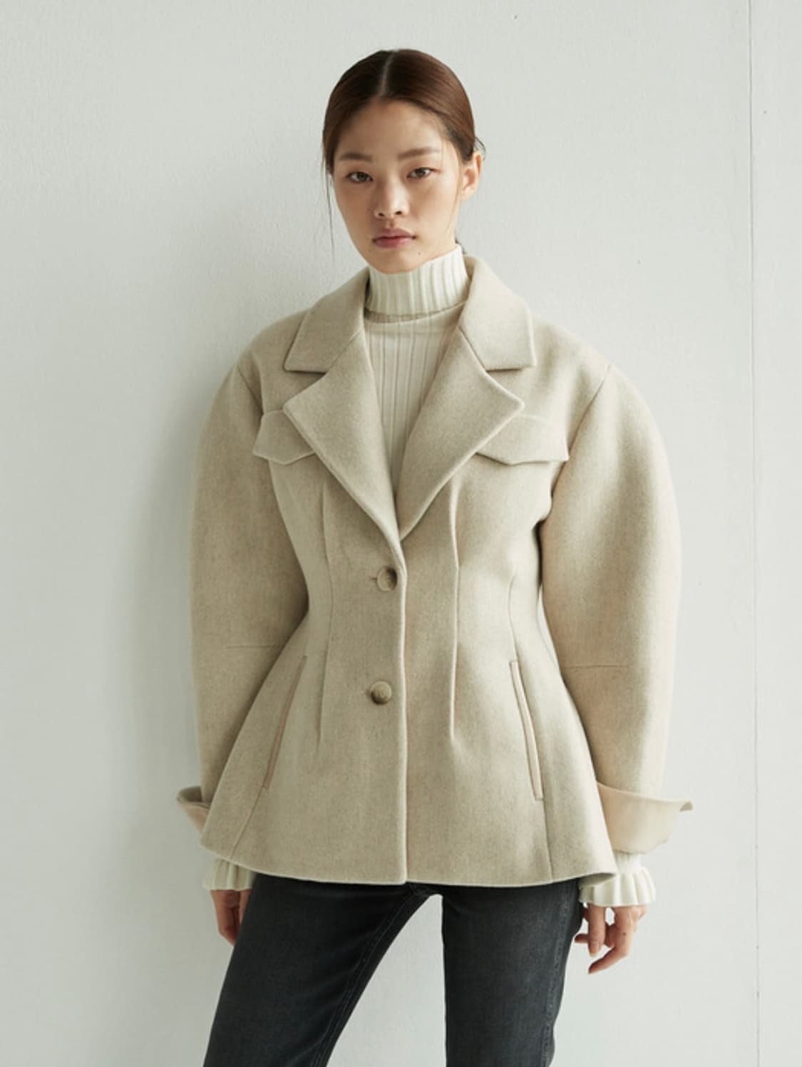 택O) 앤유 옥수 자켓 오트밀 [윤아, 문가영 착용] 상품이미지5