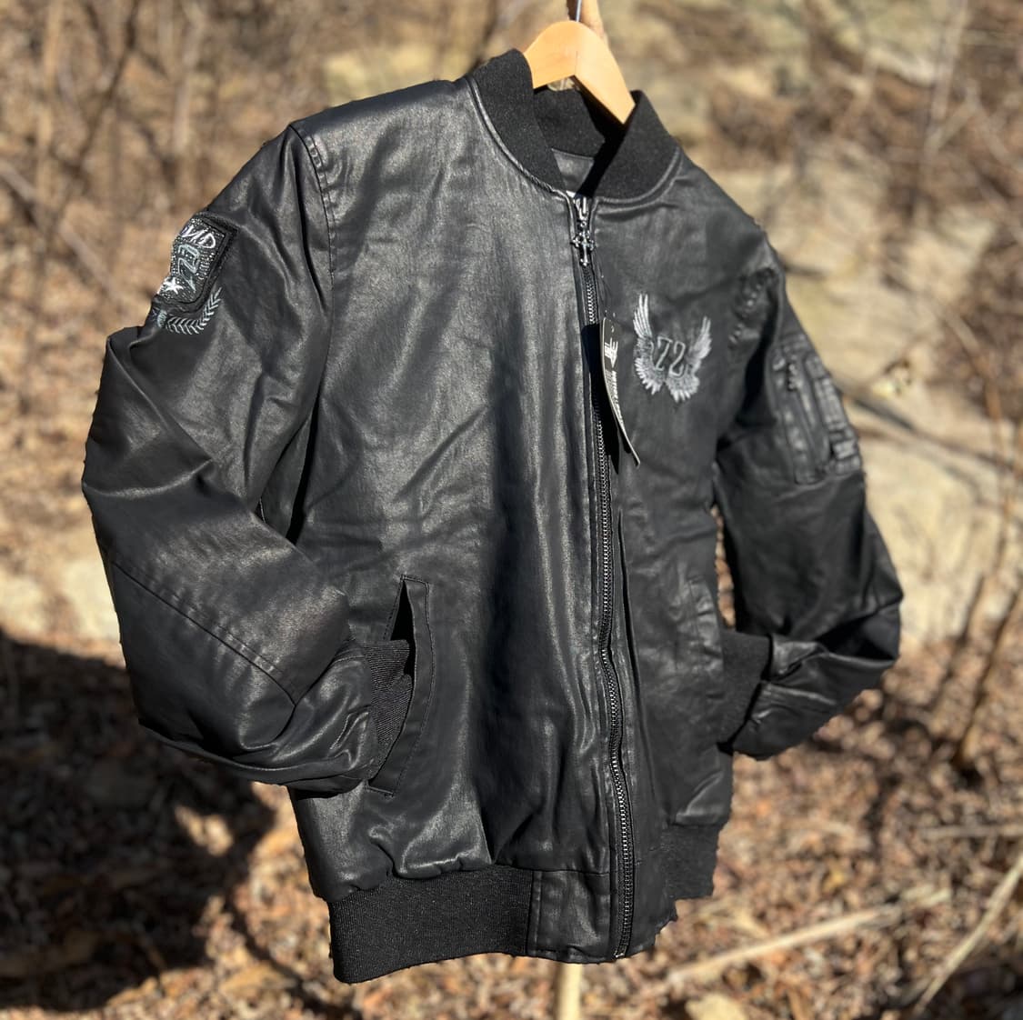 반사직자수 스컬 코팅스판 항공점퍼  상품이미지3