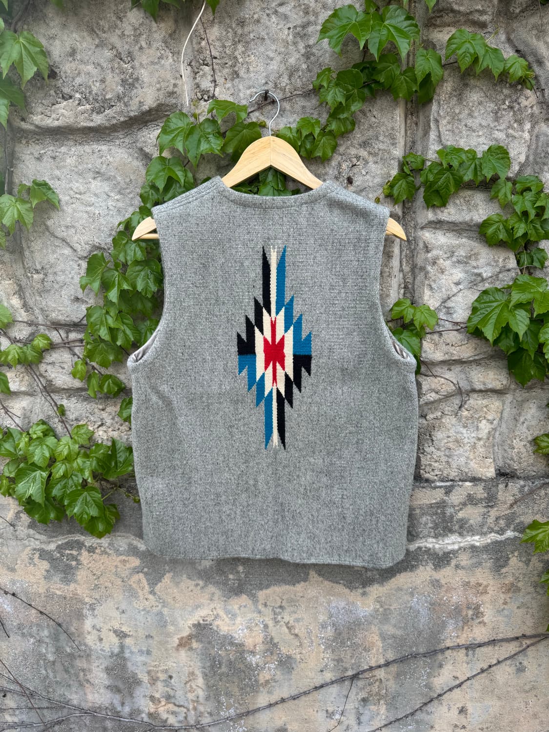 오르테가 핸드 우븐 울 네이티브 아메리칸 웨스턴 치마요 베스트 조끼 상품이미지2