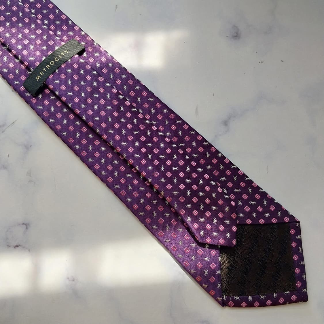 메트로시티 실크 퍼플 패턴 넥타이 8.6cm A+등급 K2366 상품이미지8