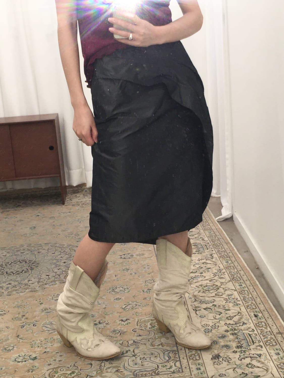 차콜 랩스커트 상품이미지4