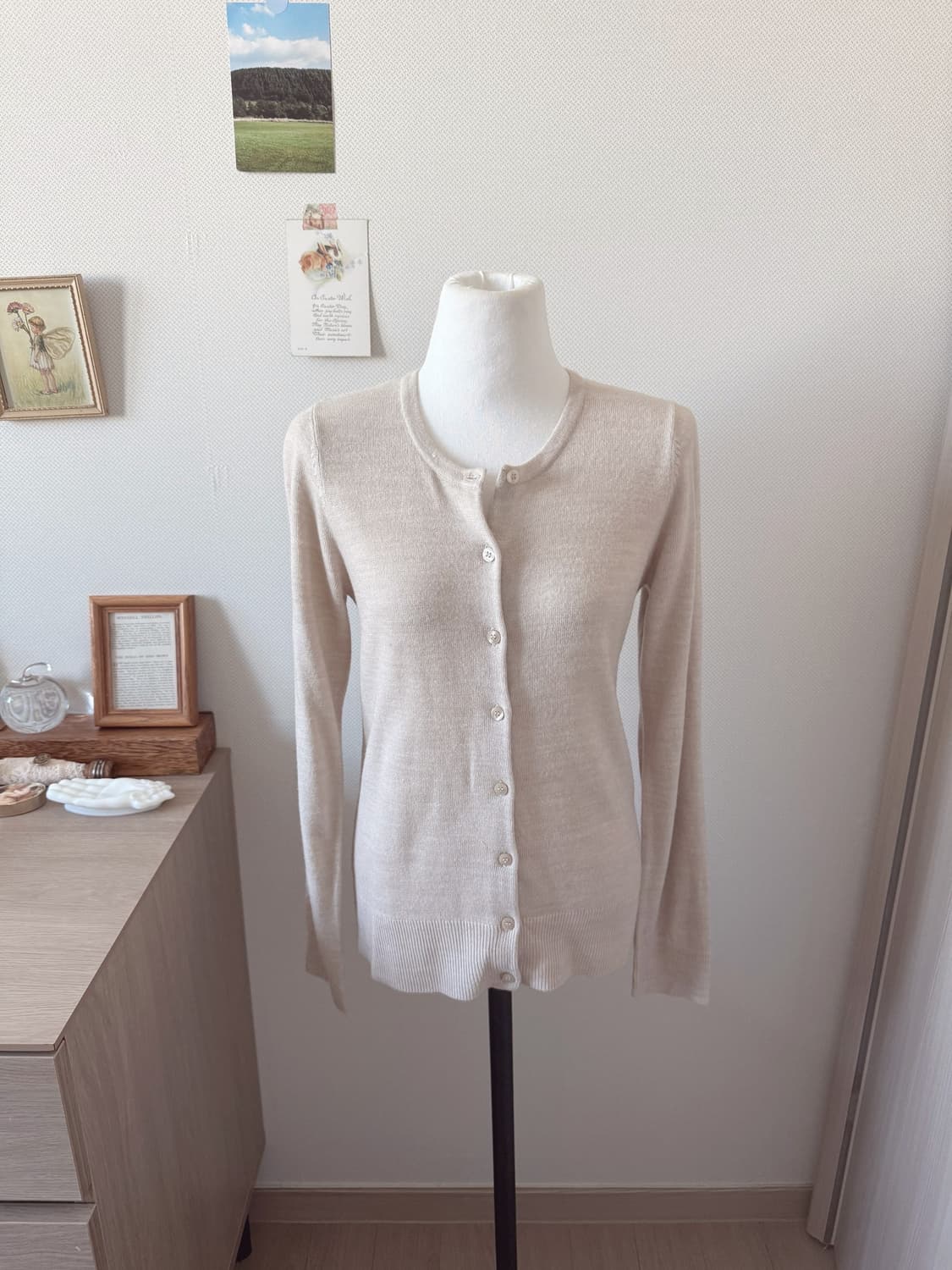 기본 데일리 베이지 가디건 상품이미지1