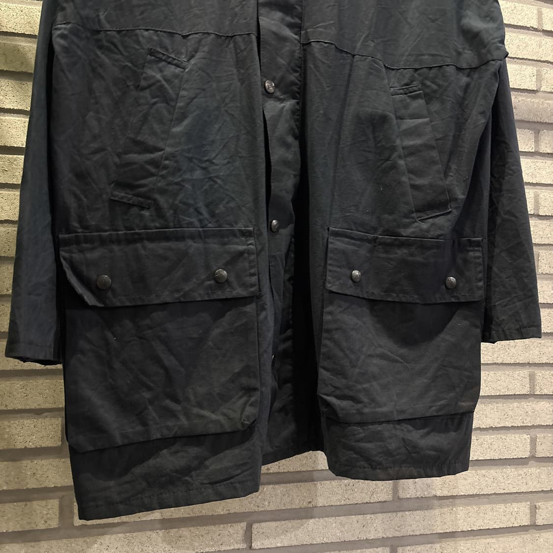 EURO VINTAGE 코듀로이 코튼 왁스자켓 체크안감 디테일 블루 상품이미지5