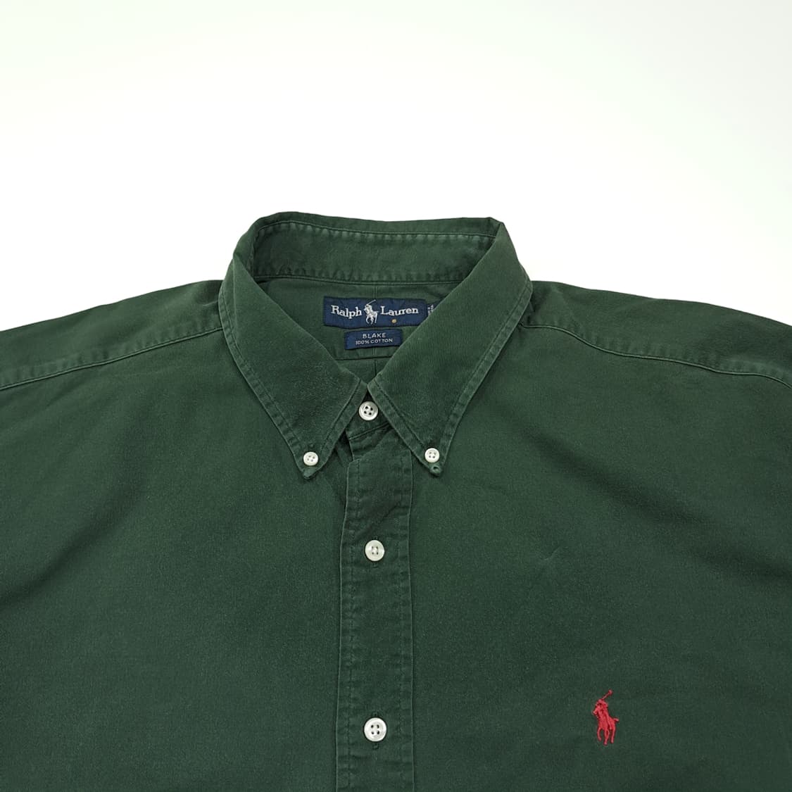 CK049 2XL 폴로 90s 헤비트윌 포레스트그린 셔츠 남방 상품이미지2
