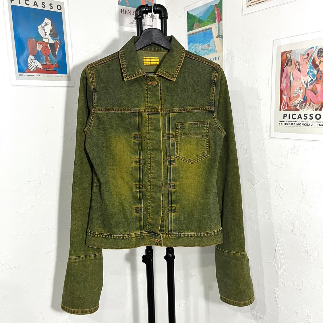 소매 디테일 핀턱 워싱 데님 자켓 상품이미지2