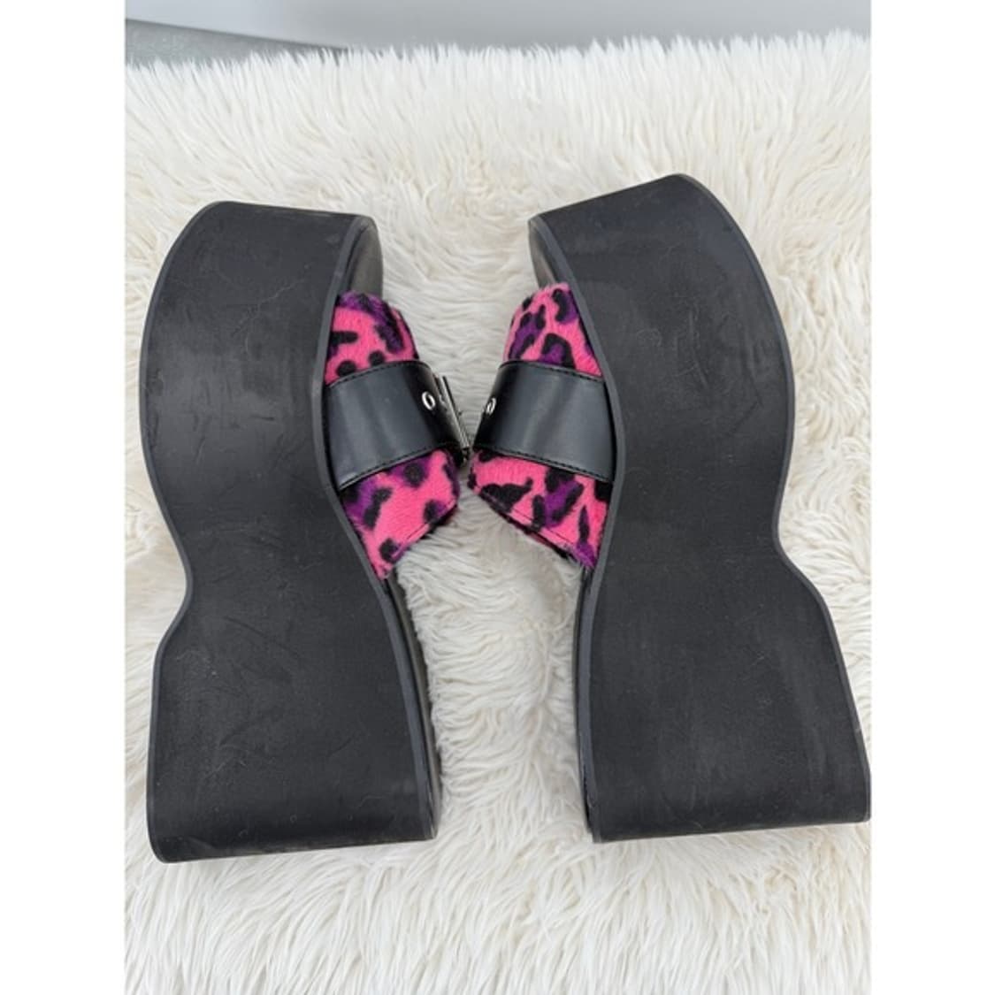 돌스킬 핑크 레오파드 통굽 샌들 플랫폼 갸루 y2k 상품이미지4