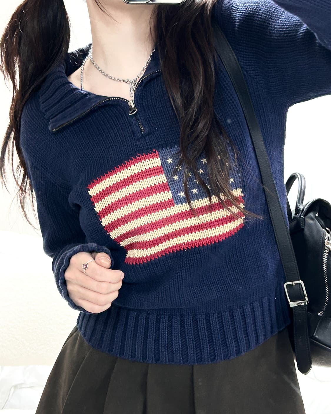 폴로 성조기 반집업 니트 상품이미지2
