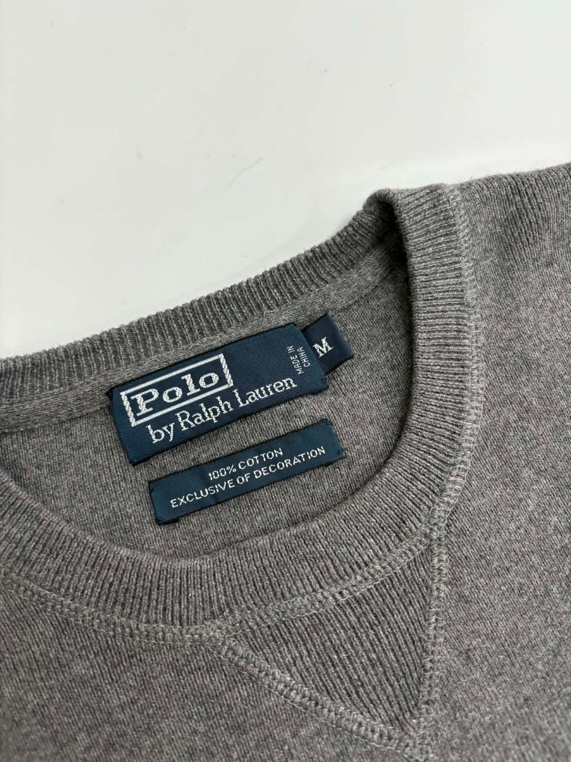 [M] 폴로 랄프로렌 그레이 코튼 니트 스웨터 상품이미지4