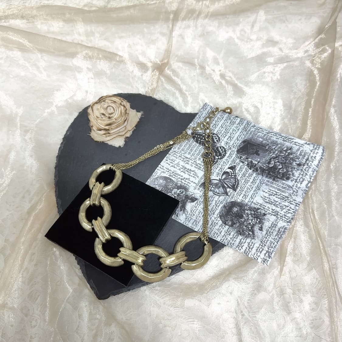 빈티지 메탈 링 레이어드 목걸이 상품이미지2