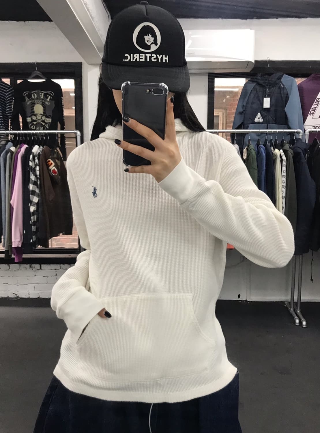 폴로 랄프로렌 화이트 와플 후드 상품이미지1
