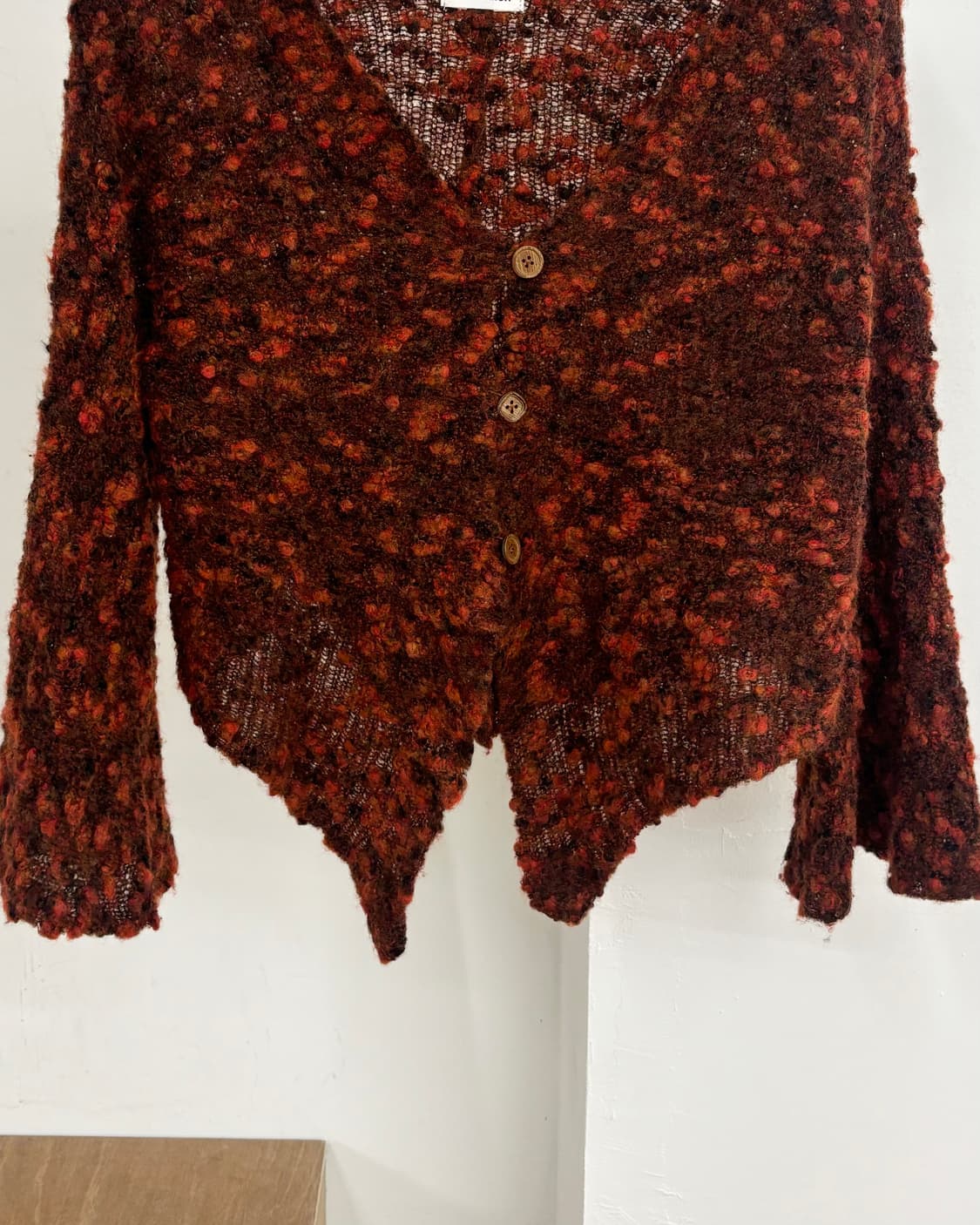 플랜테이션 (이세이 미야케)  레드 케이블 니트 가디건 상품이미지5