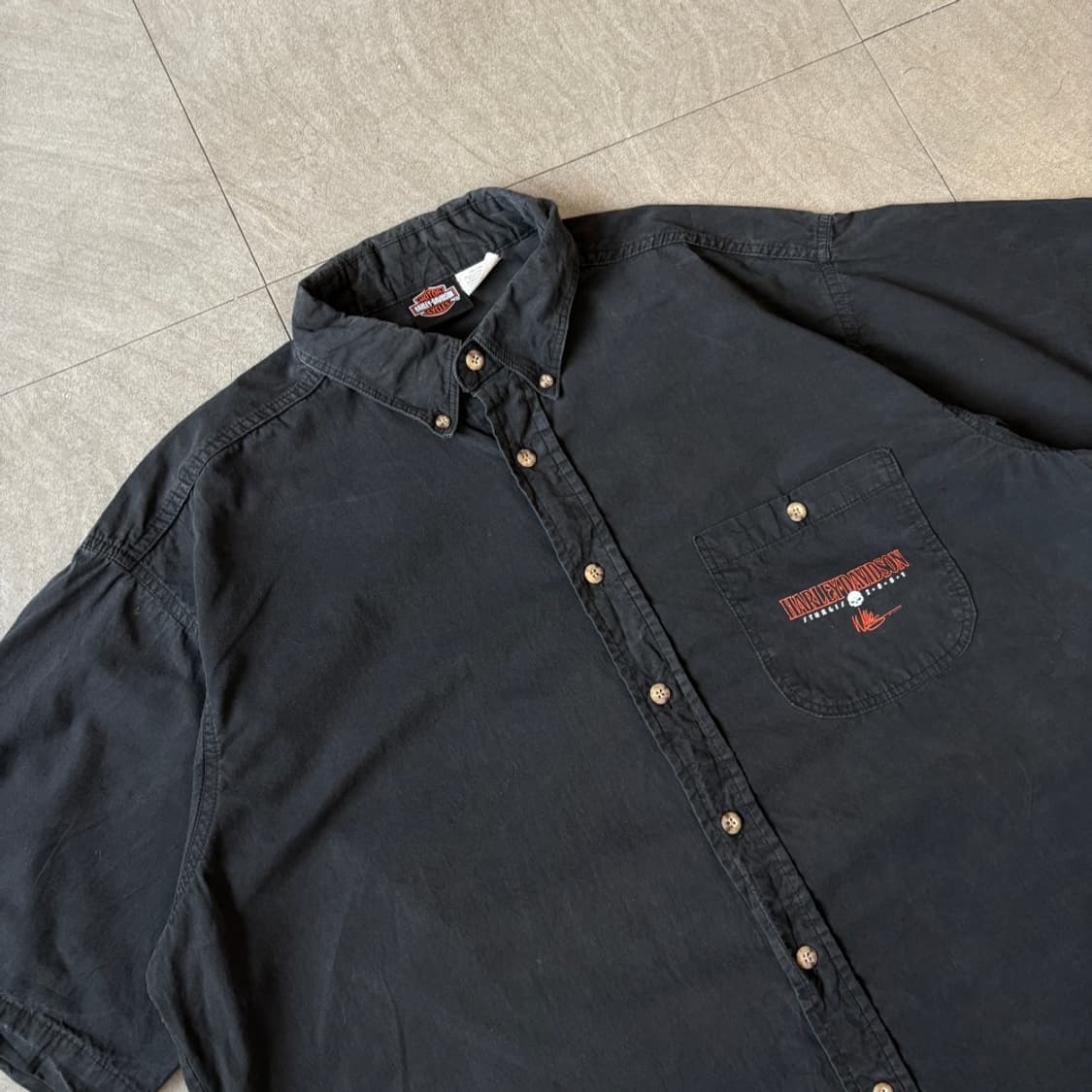 할리데이비슨 정품 미국 생산 블랙 반팔 셔츠 상품이미지2