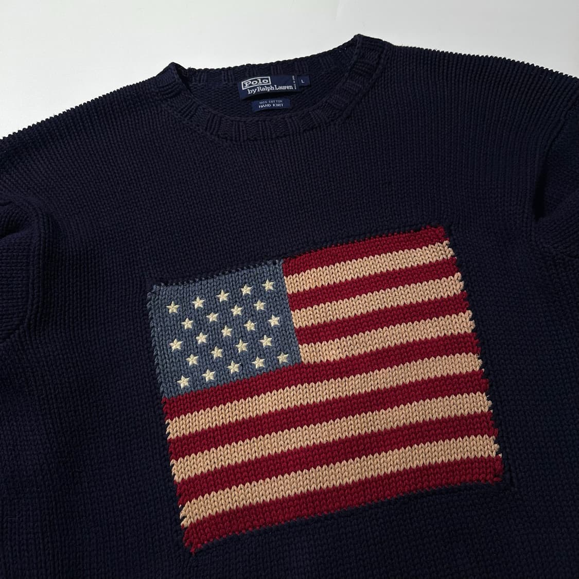 폴로 랄프로렌 성조기 라운드 핸드니트 네이비 상품이미지3