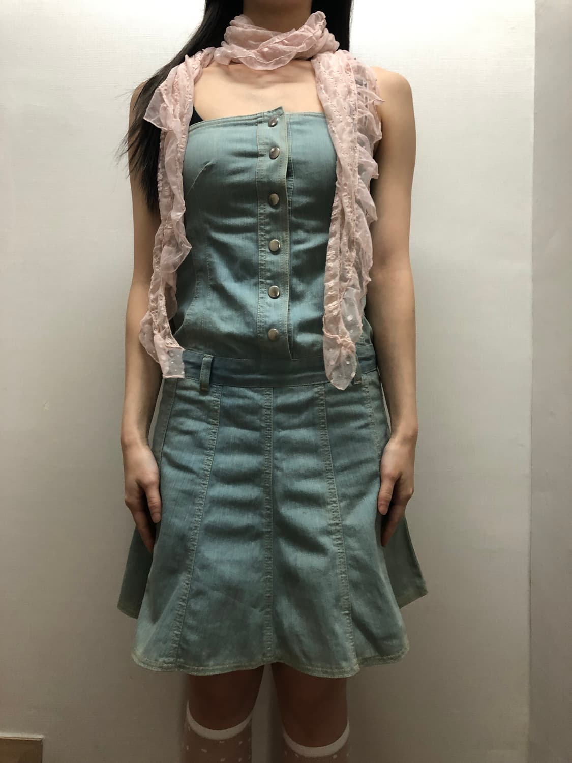 빈티지 핑크 프릴 스카프 상품이미지7