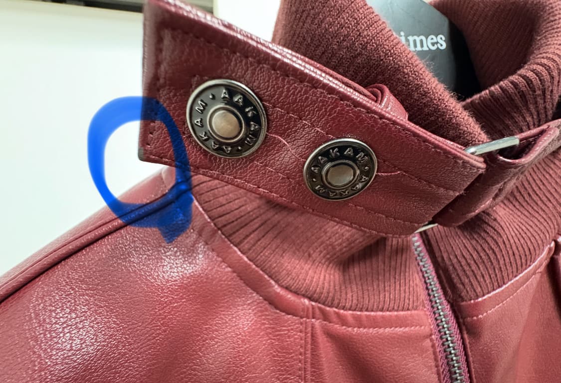 아캄 하이넥 레더 블루종 (와인)  상품이미지6