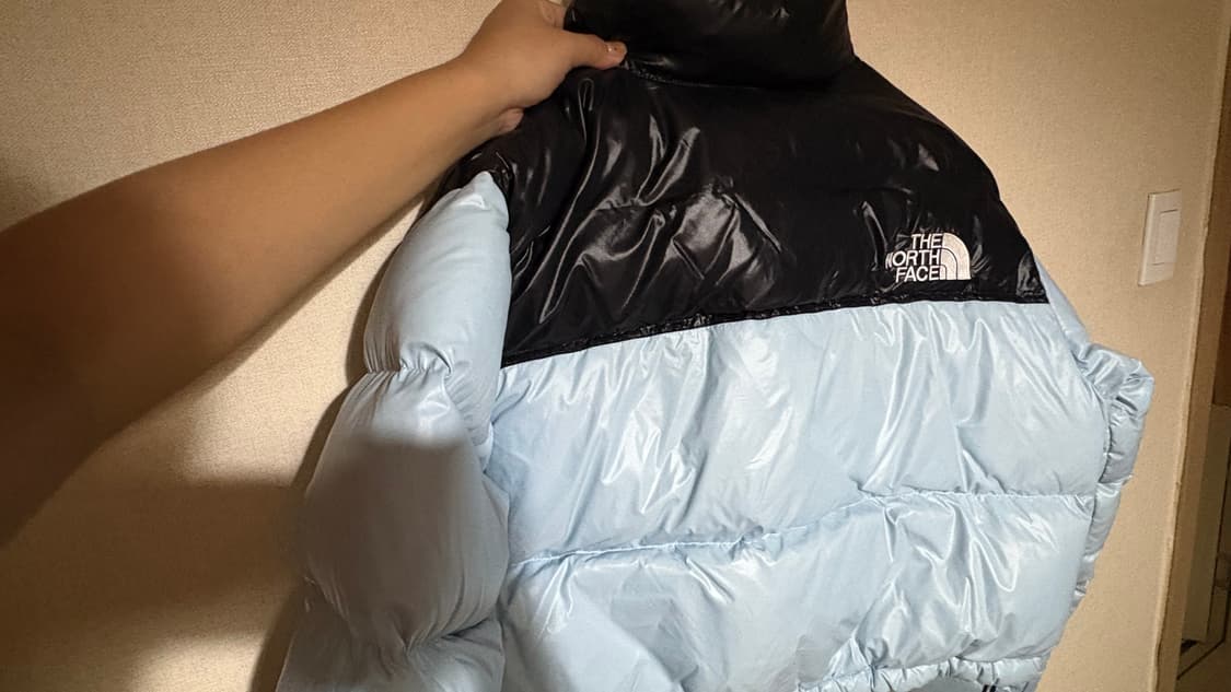 노스페이스 눕시 숏패딩(크롭) 베타블루 해외판 상품이미지5