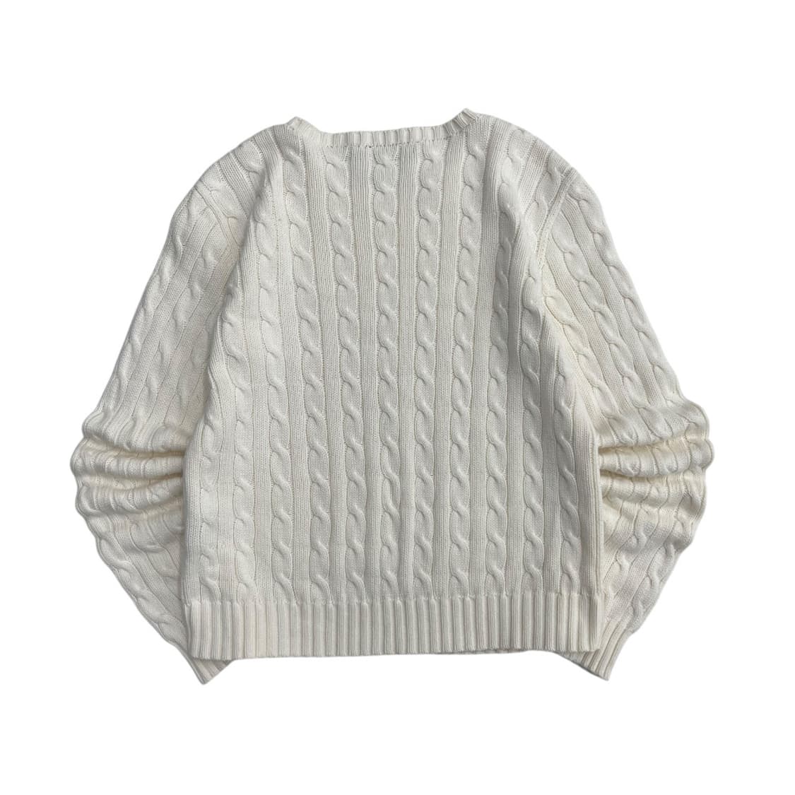 폴로 랄프로렌 브라운포니 아이보리 꽈배기 니트 M 상품이미지3