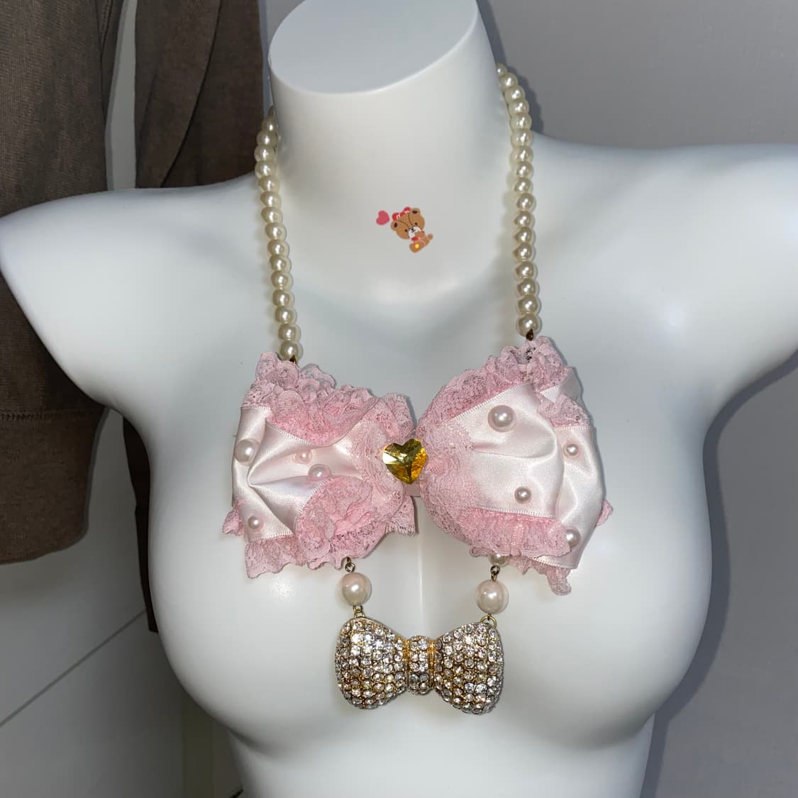 la pafait 라파페 개대장 히메갸루 리본 목걸이/빈티지 마즈 다이아 상품이미지2