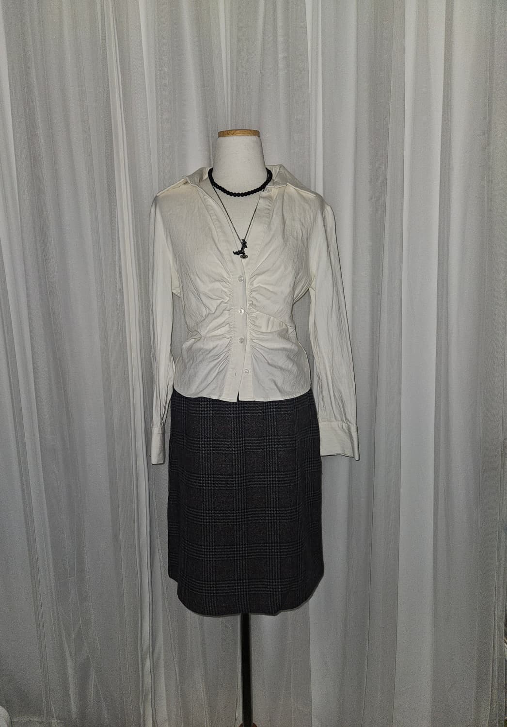 cinema club 레드 체크 앙고라 스커트 니혼진 공겜여주 히메갸루 상품이미지2