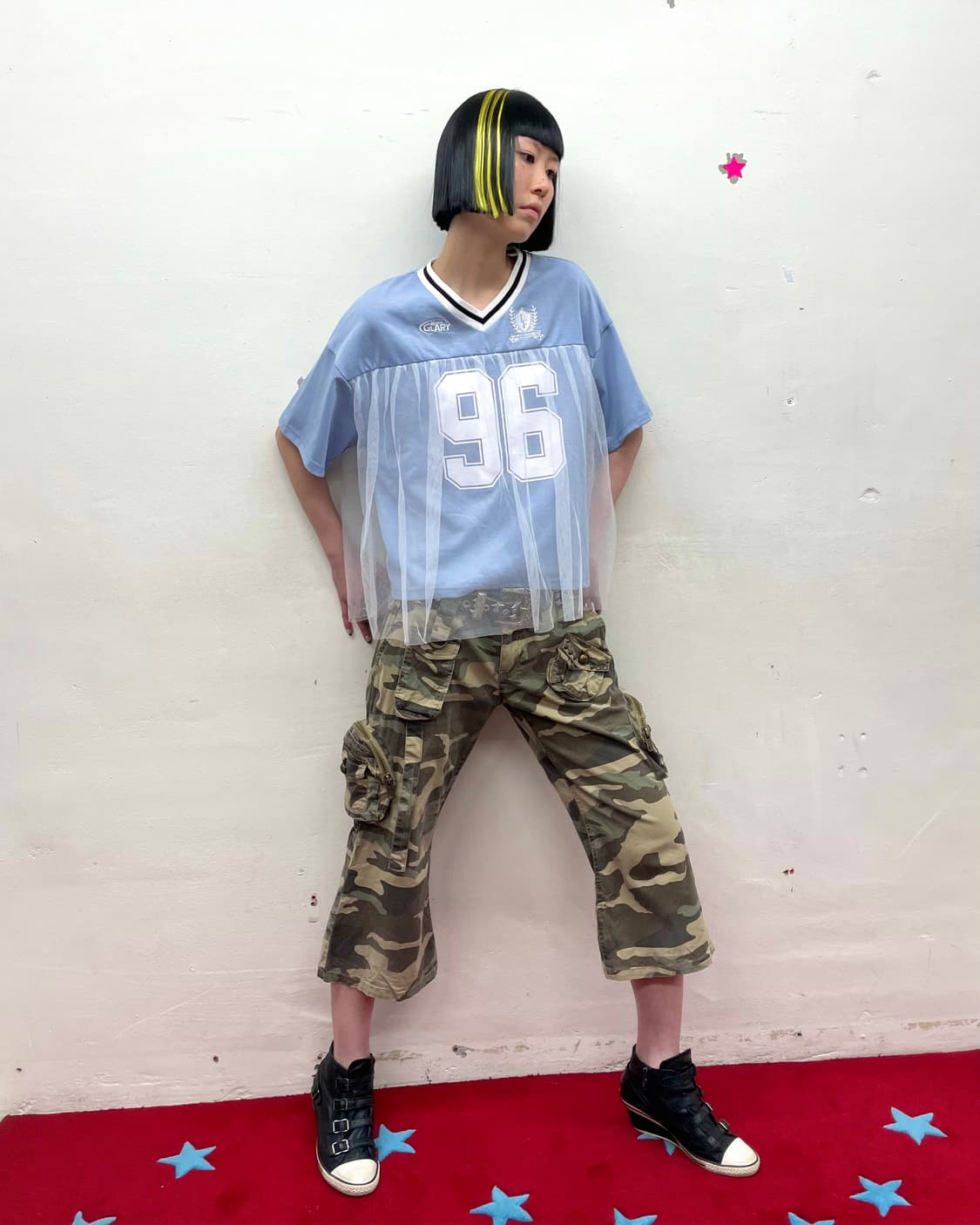 Sporty White Lace 96 Blue T-Shirt  상품이미지5