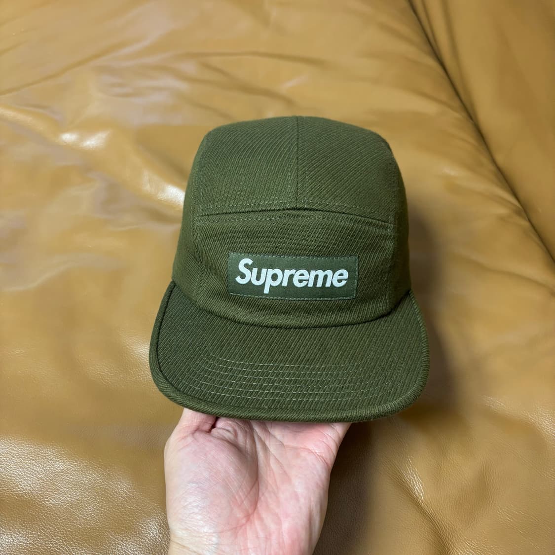 Supreme 슈프림 카키 캠프캡 모자 (Washed Khaki) 상품이미지2