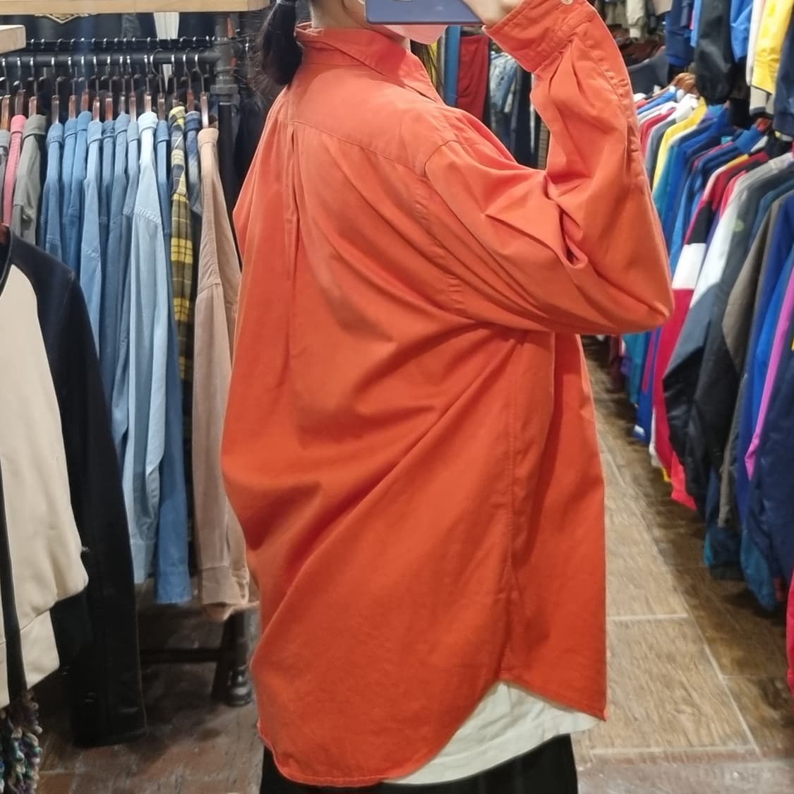 [Hi] 폴로 긴팔 셔츠 오렌지 상품이미지5