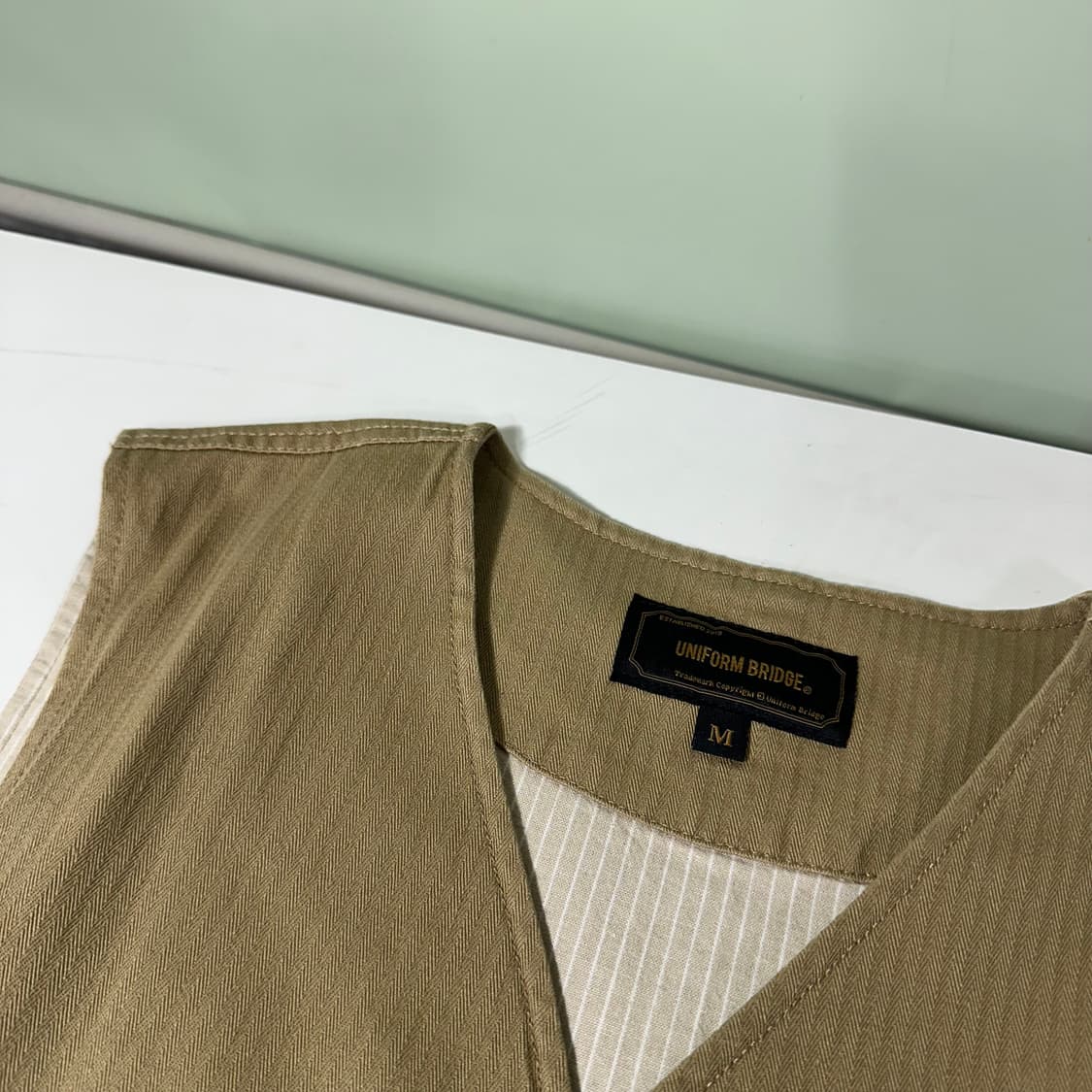 M 유니폼브릿지 딥베이지 워크웨어 코튼 베스트 상품이미지4