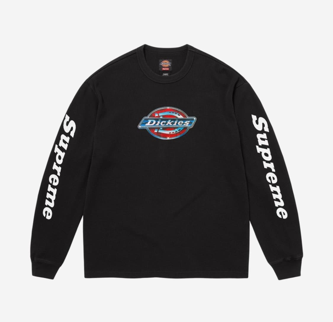 슈프림 x 디키즈 써멀 롱 슬리브 크루넥 블랙 상품이미지1