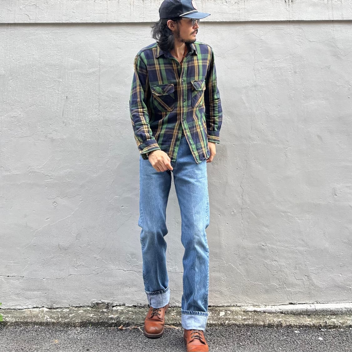 알카자 헤비 플란넬 체크 셔츠 상품이미지9