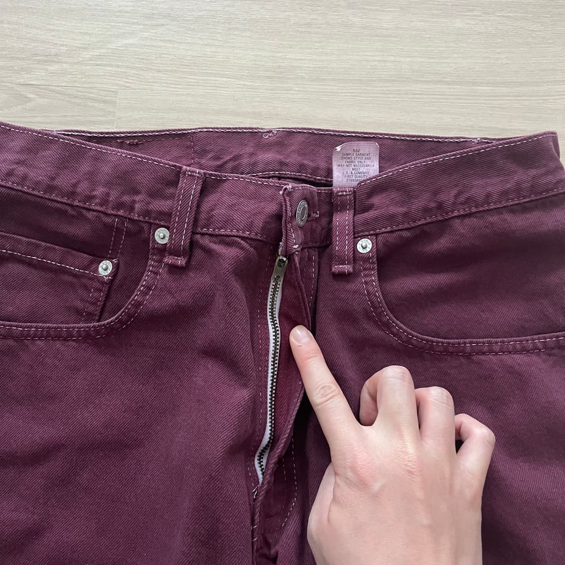[32X30] 빈티지 usa 리바이스 569 버건디 상품이미지4