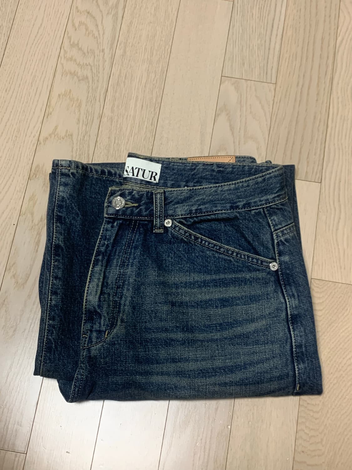 세터 우먼 미드라이즈 스트레이트 레인 데님 팬츠 L 유니온 워시드 블루 상품이미지3