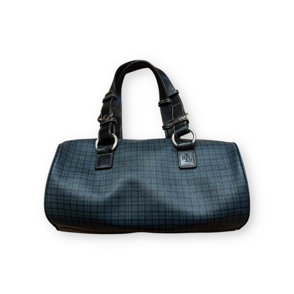 폴로 랄프로렌 타탄 체크 패턴 가죽 보스턴 토트백 상품이미지1