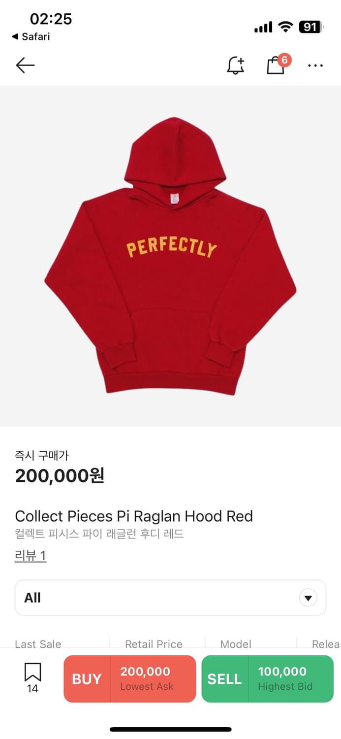 Collect Pieces Pi Raglan Hood Red 상품이미지1
