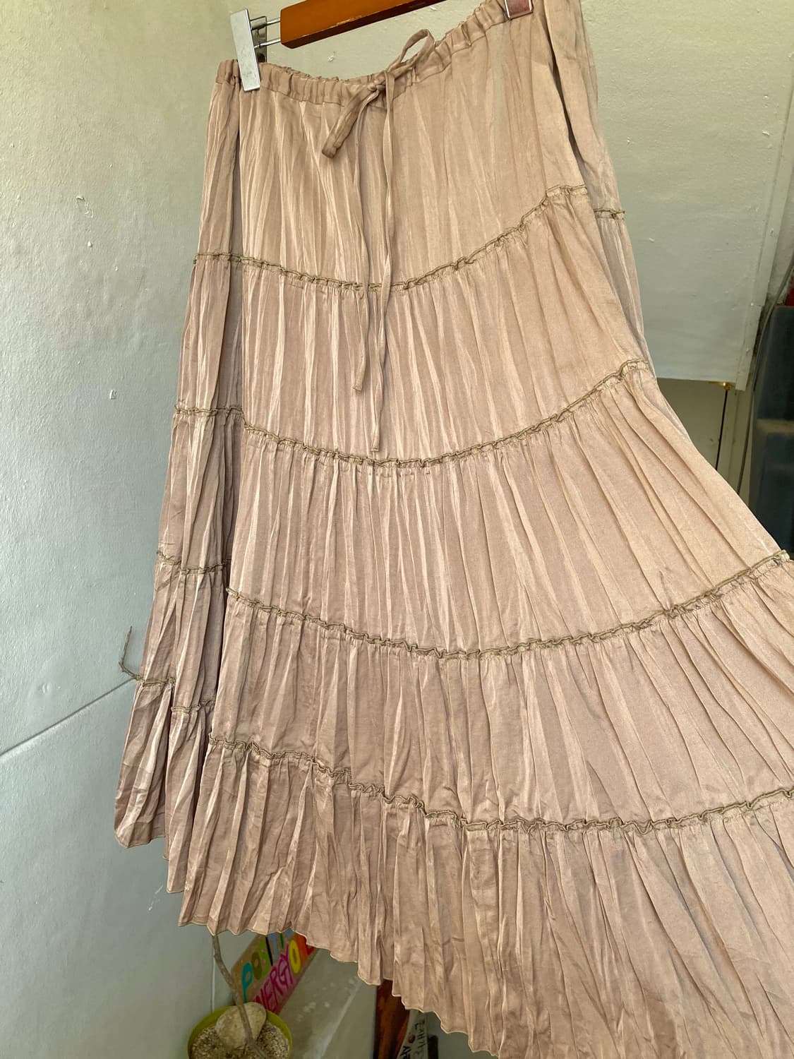 에스닉 캉캉 플리츠 롱 스커트 상품이미지4