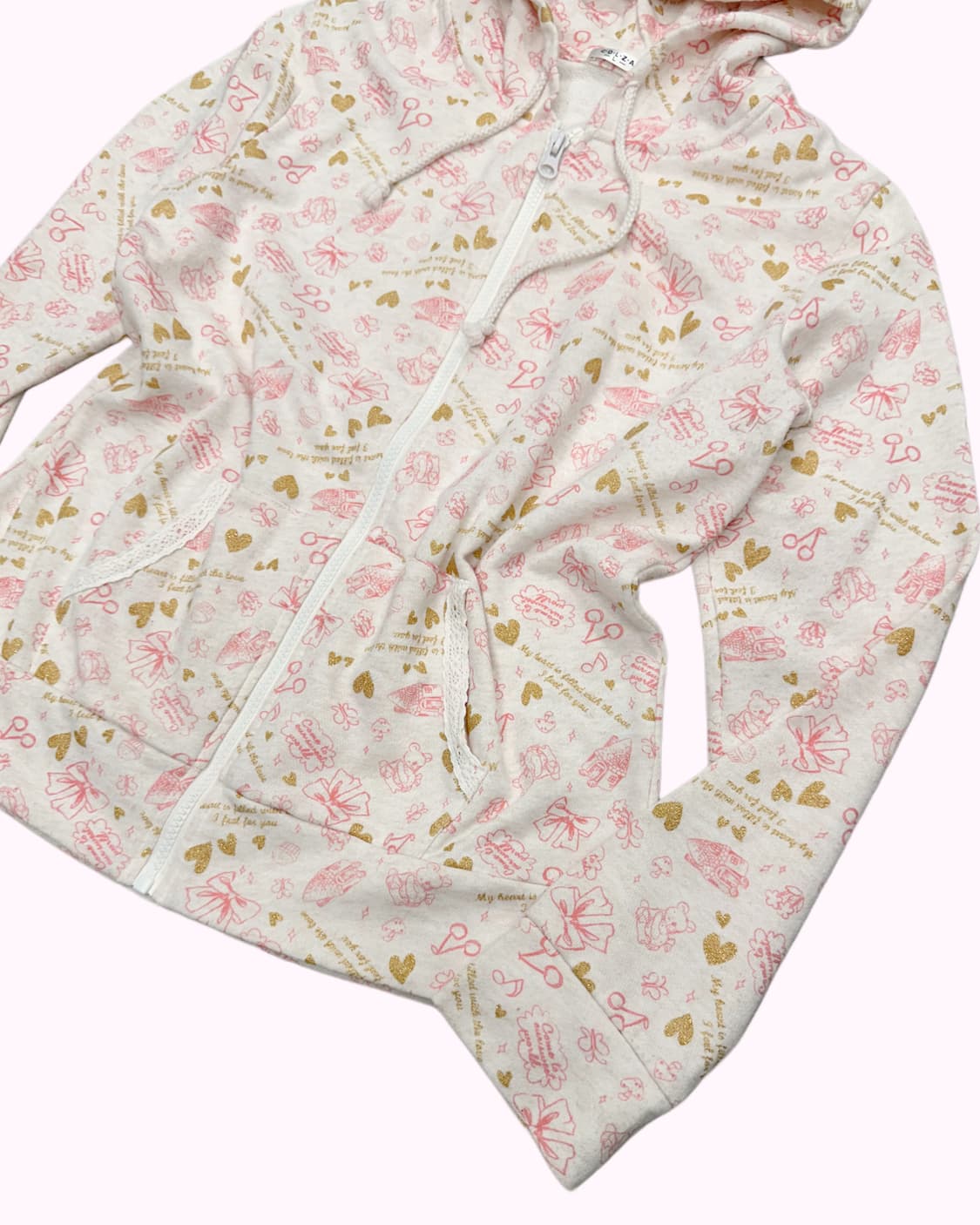 kitsch cute pattern hood zip-up 상품이미지3