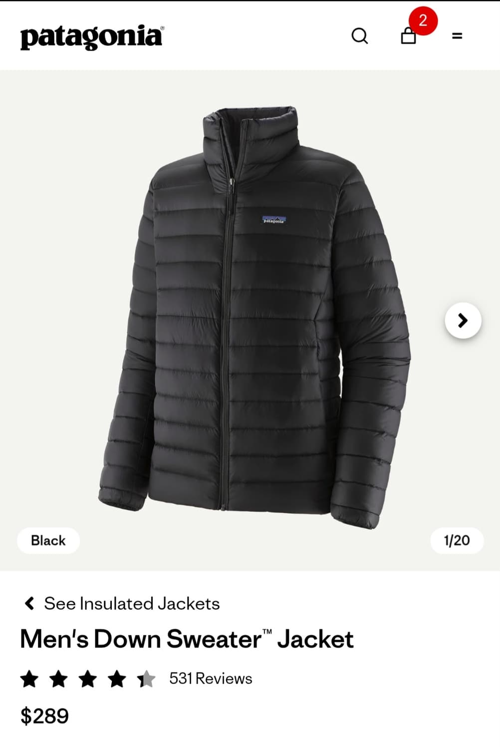 (새상품)파타고니아 다운스웨터 25fw M사이즈 상품이미지1