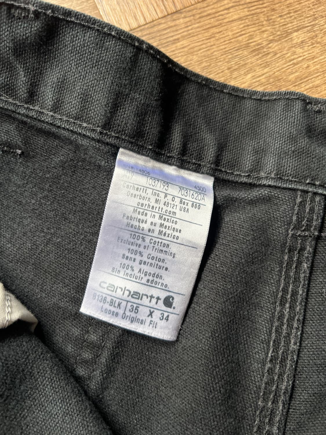 [35]칼하트 USA 빈티지 워싱 블랙 더블니 워크팬츠 상품이미지6