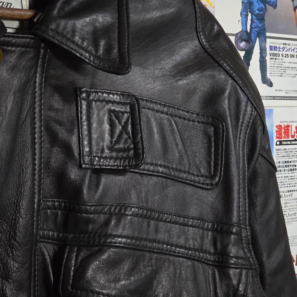 JPN 빈티지 양가죽 빅 포켓 누빔 봄버 자켓 상품이미지4