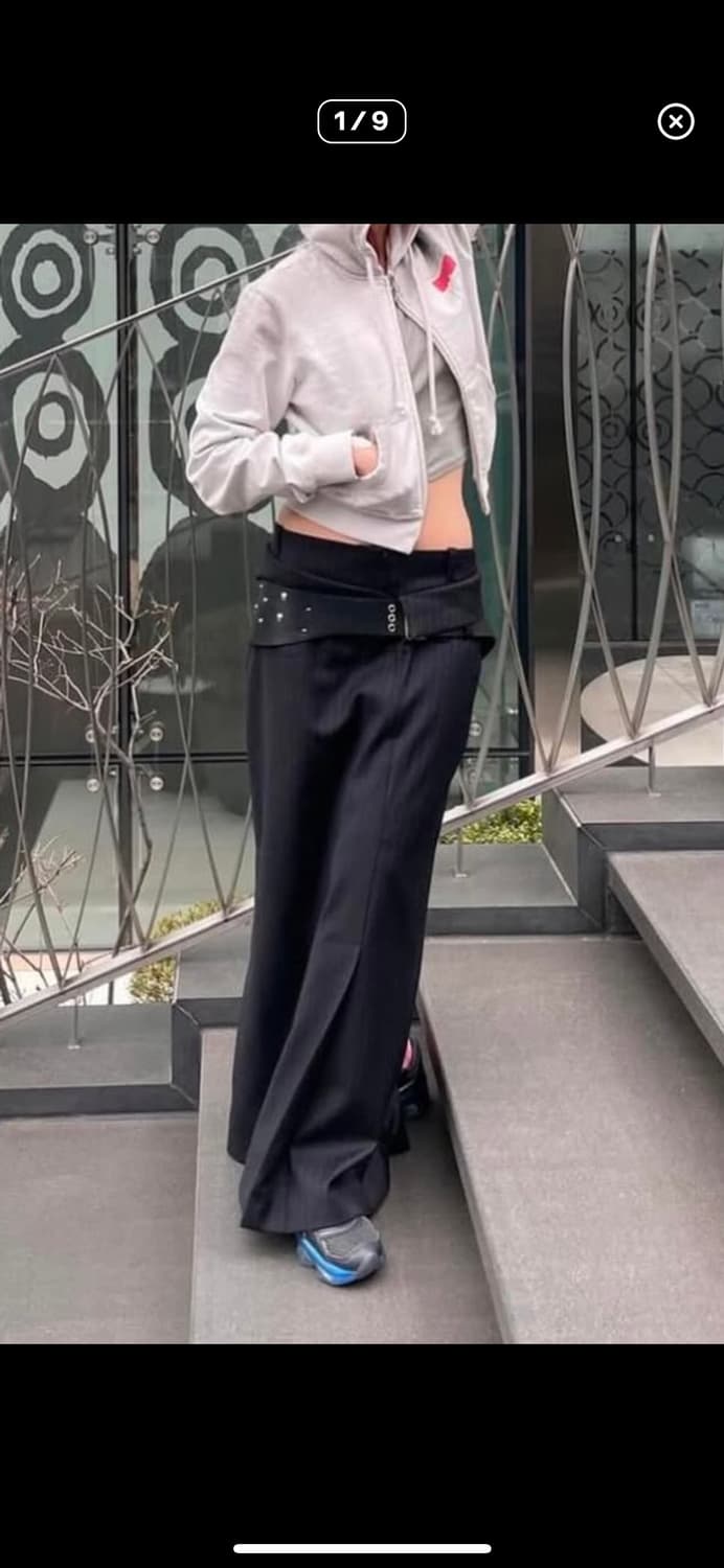 LCDC PINSTRIPED LAYERED WAIST LONG SKIRT 상품이미지2