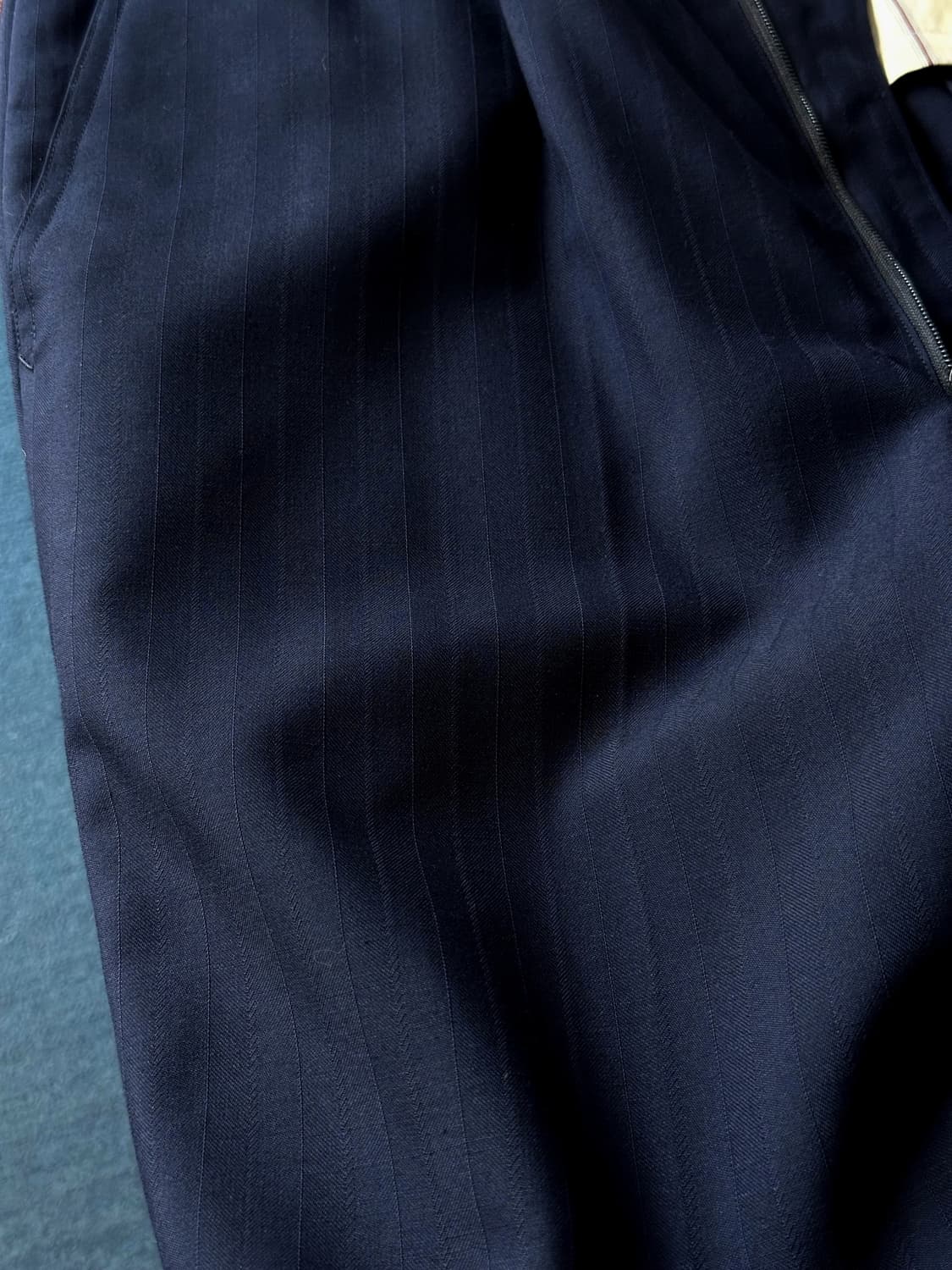 Design stripe 1 pleats wide trouser 상품이미지2