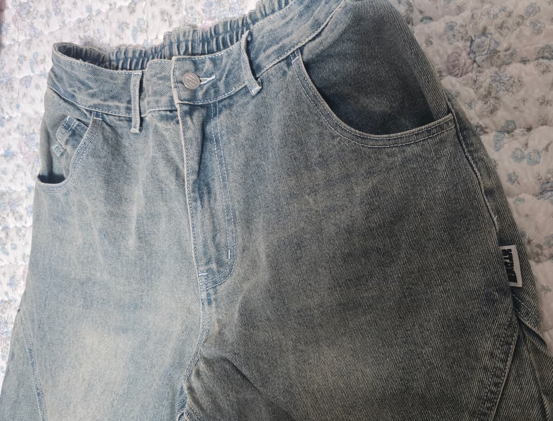 엑스톤즈 백 밴딩  다이아 절개 데님팬츠
 L 상품이미지4